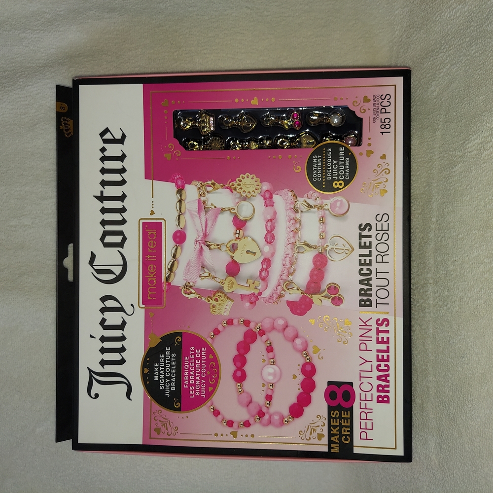 Juicy Couture Girls Pink Bracelet Kit Beads And Charms NEW IN BOX